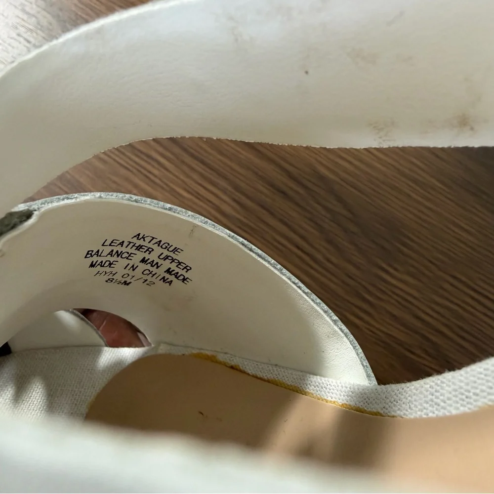 Anne Klein‎ Aktague Ivory Strappy Leather Wedge Espadrilles Size 8.5